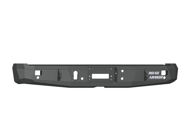 Road Armor 61600B 2015-2020 Ford F150 Winch Rear Bumpers with Base Guard and Rectangle Light Holes - Satin Black-BumperStock