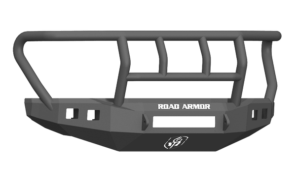 Road Armor 61742B-NW 2017-2020 Ford F450/F550 Non-Winch Front Bumper with Titan II Guard and Square Light Holes - Satin Black-BumperStock