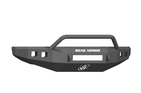 Road Armor 61744B-NW 2017-2020 Ford F450/F550 Non-Winch Front Bumper with Pre-Runner Guard and Square Light Holes - Satin Black-BumperStock