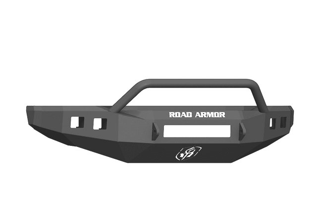 Road Armor 61744B-NW 2017-2020 Ford F450/F550 Non-Winch Front Bumper with Pre-Runner Guard and Square Light Holes - Satin Black-BumperStock