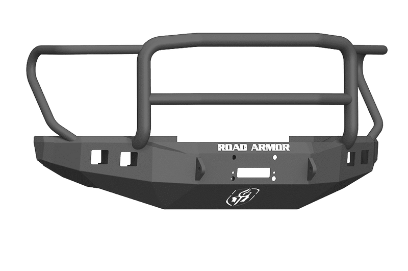Road Armor 61745B 2017-2020 Ford F450/F550 Winch Front Bumper with Lonestar Guard and Square Light Holes - Satin Black-BumperStock