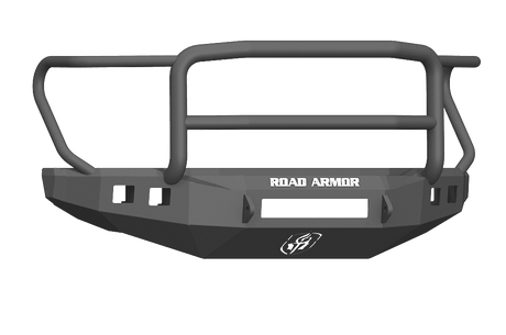 Road Armor 61745B-NW 2017-2020 Ford F450/F550 Non-Winch Front Bumper with Lonestar Guard and Square Light Holes - Satin Black-BumperStock