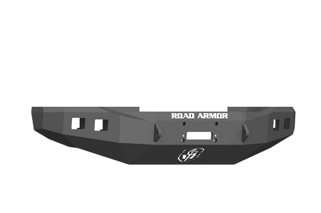 Road Armor 617F0B 2017-2020 Ford F250/F350 Winch Front Bumper with Base Guard and Square Light Holes - Satin Black-BumperStock