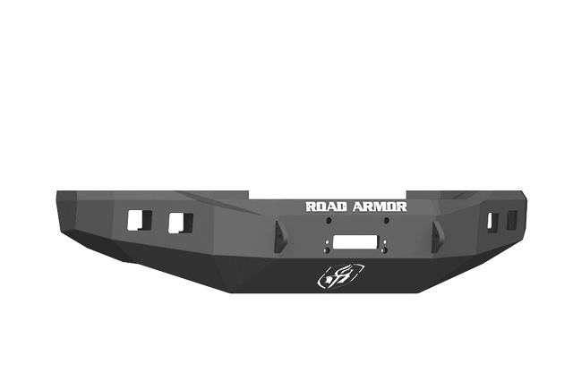 Road Armor 617F0B 2017-2020 Ford F250/F350 Winch Front Bumper with Base Guard and Square Light Holes - Satin Black-BumperStock