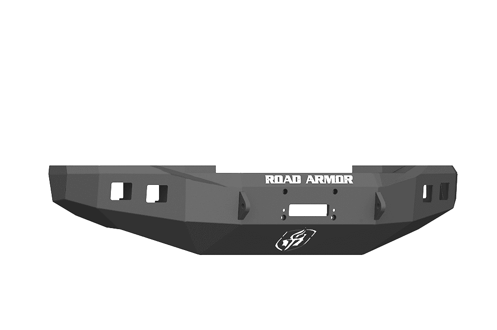 Road Armor 617F0B 2017-2020 Ford F250/F350 Winch Front Bumper with Base Guard and Square Light Holes - Satin Black-BumperStock
