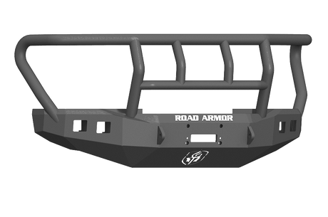 Road Armor 617F2B 2017-2020 Ford F250/F350 Winch Front Bumper with Titan II Guard and Square Light Holes - Satin Black-BumperStock