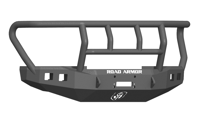 Road Armor 617F2B 2017-2020 Ford F250/F350 Winch Front Bumper with Titan II Guard and Square Light Holes - Satin Black-BumperStock