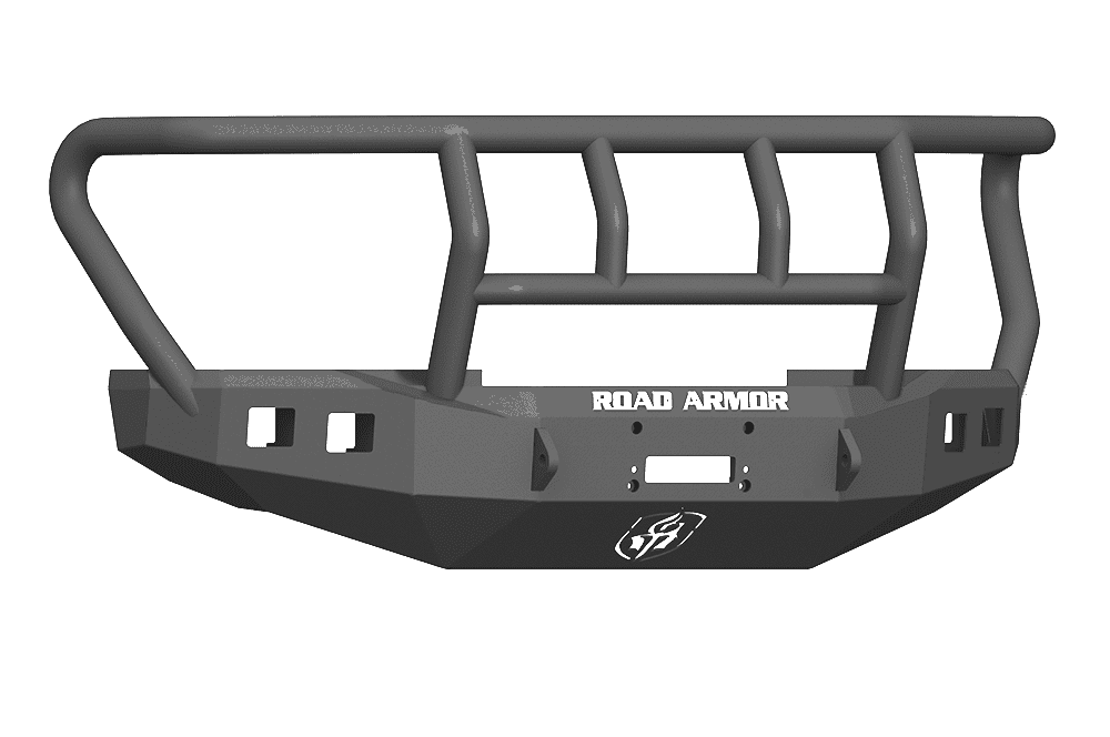 Road Armor 617F2B 2017-2020 Ford F250/F350 Winch Front Bumper with Titan II Guard and Square Light Holes - Satin Black-BumperStock