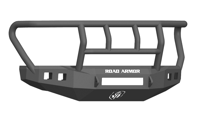 Road Armor 617F2B-NW 2017-2020 Ford F250/F350 Non-Winch Front Bumper with Titan II Guard and Square Light Holes - Satin Black-BumperStock