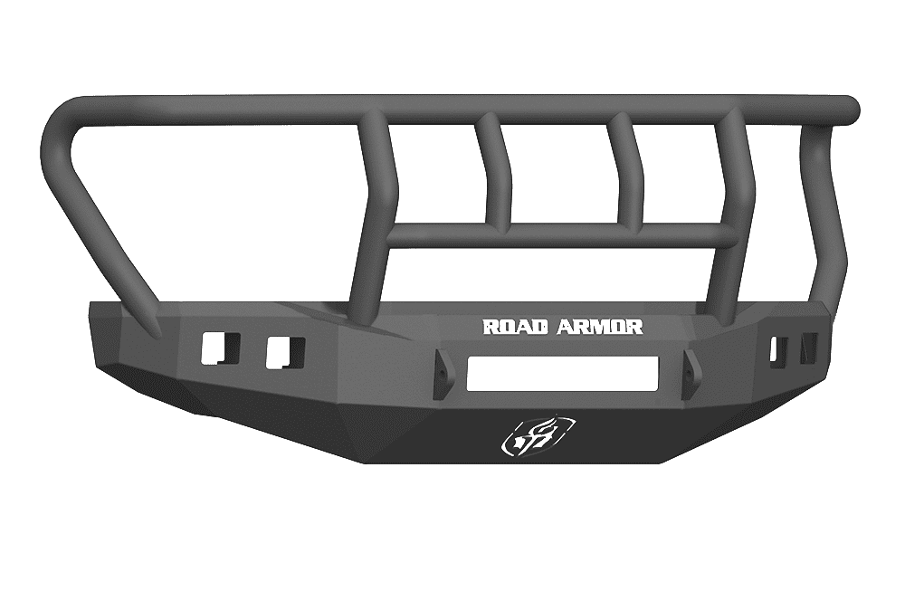 Road Armor 617F2B-NW 2017-2020 Ford F250/F350 Non-Winch Front Bumper with Titan II Guard and Square Light Holes - Satin Black-BumperStock