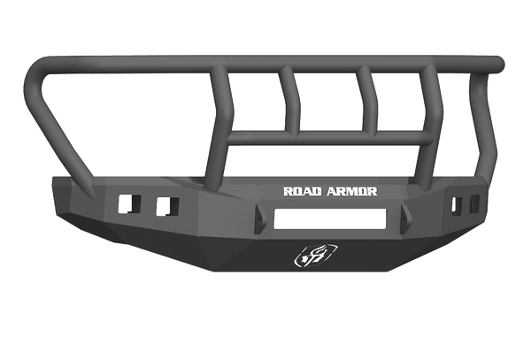 Road Armor 617F2B-NW 2017-2020 Ford F250/F350 Non-Winch Front Bumper with Titan II Guard and Square Light Holes - Satin Black-BumperStock