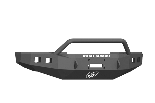 Road Armor 617F4B 2017-2020 Ford F250/F350 Winch Front Bumper with Pre-Runner Guard and Square Light Holes - Satin Black-BumperStock