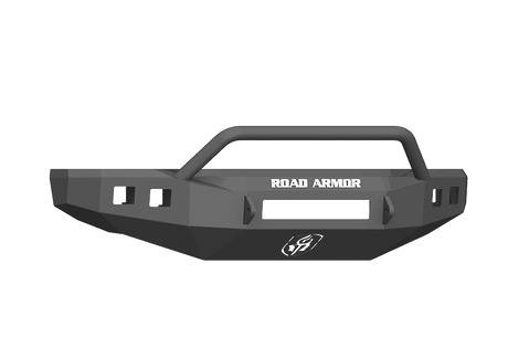 Road Armor 617F4B-NW 2017-2020 Ford F250/F350 Non-Winch Front Bumper with Pre-Runner Guard and Square Light Holes - Satin Black-BumperStock