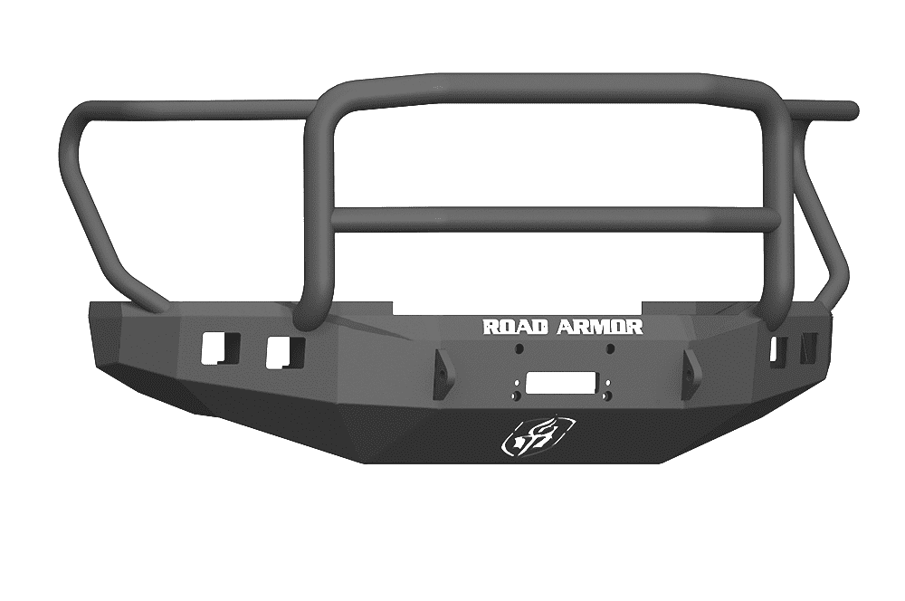 Road Armor 617F5B 2017-2020 Ford F250/F350 Winch Front Bumper with Lonestar Guard and Square Light Holes - Satin Black-BumperStock