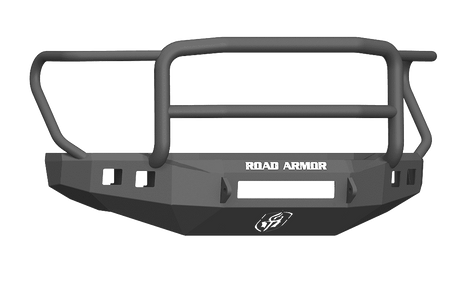Road Armor 617F5B-NW 2017-2020 Ford F250/F350 Non-Winch Front Bumper with Lonestar Guard and Square Light Holes - Satin Black-BumperStock