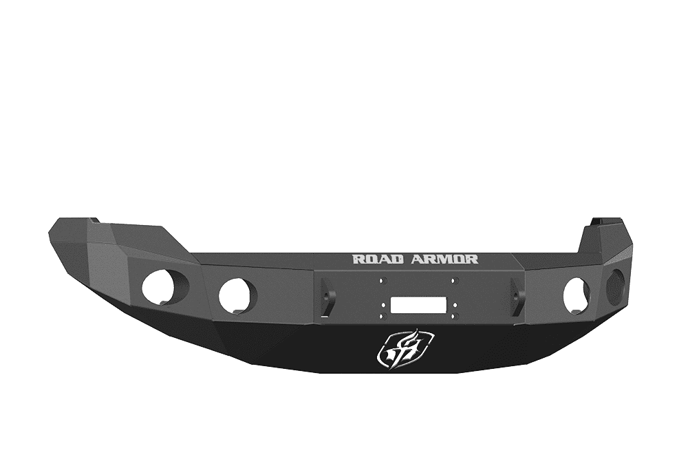 Road Armor 66130B 2009-2014 Ford F150 Winch Front Bumper with Base Guard and Round Light Holes - Satin Black-BumperStock