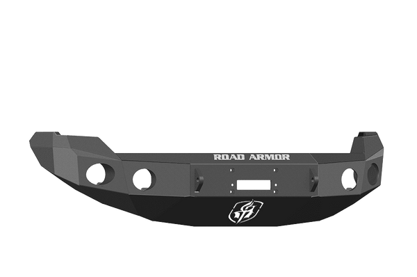 Road Armor 66130B 2009-2014 Ford F150 Winch Front Bumper with Base Guard and Round Light Holes - Satin Black-BumperStock