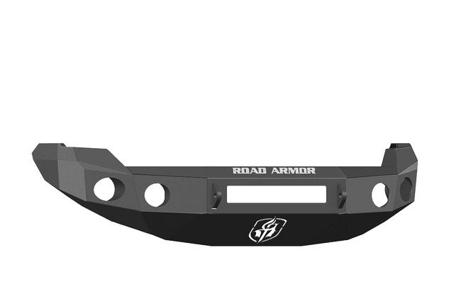 Road Armor 66130B-NW 2009-2014 Ford F150 Non-Winch Front Bumper with Base Guard and Round Light Holes - Satin Black-BumperStock