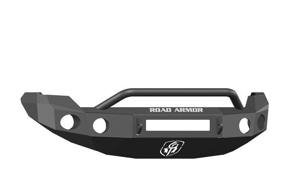 Road Armor 66134B-NW 2009-2014 Ford F150 Non-Winch Front Bumper with Pre-Runner Guard and Round Light Holes - Satin Black-BumperStock
