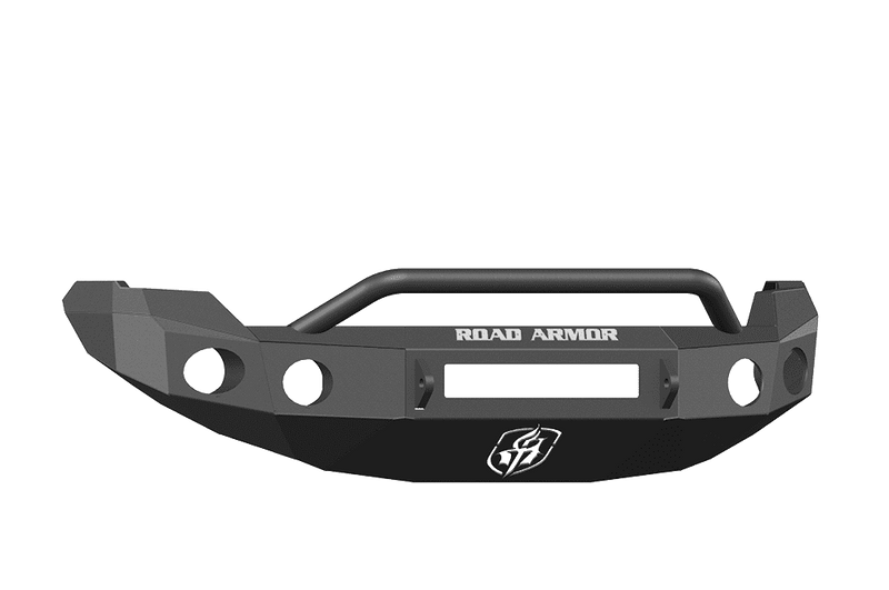 Road Armor 66134B-NW 2009-2014 Ford F150 Non-Winch Front Bumper with Pre-Runner Guard and Round Light Holes - Satin Black-BumperStock
