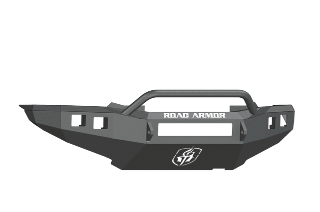 Road Armor 905R4B-NW 2012-2015 Toyota Tacoma Non-Winch Front Bumper with Pre-Runner Guard and Square Light Holes - Satin Black-BumperStock