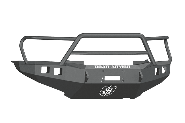Road Armor 905R5B 2012-2015 Toyota Tacoma Winch Front Bumper with Lonestar Guard and Square Light Holes - Satin Black-BumperStock