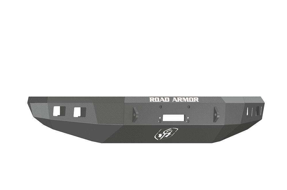 Road Armor 914R0B 2014-2021 Toyota Tundra Winch Front Bumper with Base Guard and Square Light Holes - Satin Black-BumperStock