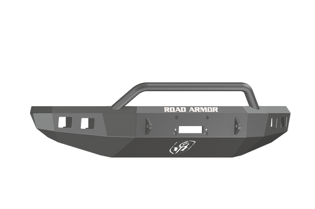 Road Armor 914R4B 2014-2021 Toyota Tundra Winch Front Bumper with Pre-Runner Guard and Square Light Holes - Satin Black-BumperStock