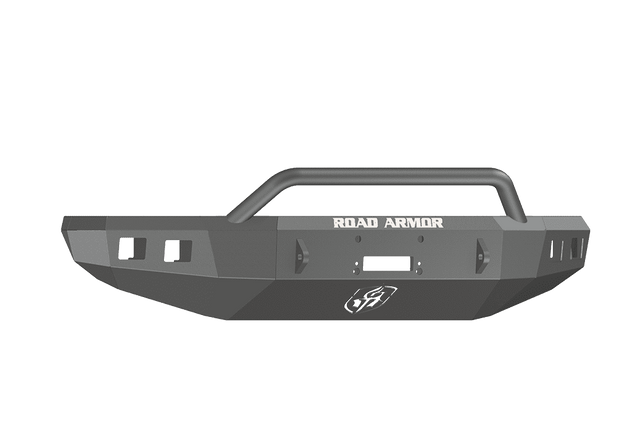 Road Armor 914R4B 2014-2021 Toyota Tundra Winch Front Bumper with Pre-Runner Guard and Square Light Holes - Satin Black-BumperStock