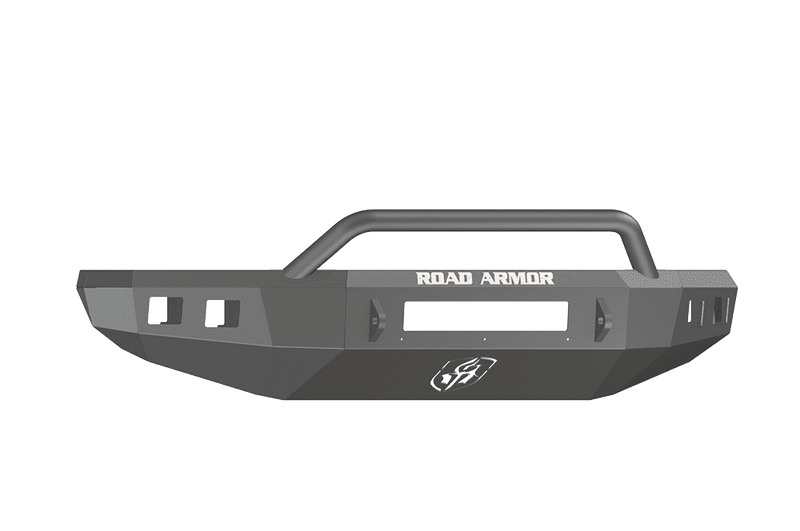 Road Armor 914R4B-NW 2014-2021 Toyota Tundra Non-Winch Front Bumper with Pre-Runner Guard and Square Light Holes - Satin Black-BumperStock