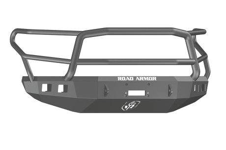 Road Armor 914R5B 2014-2021 Toyota Tundra Winch Front Bumper with Lonestar Guard and Square Light Holes - Satin Black-BumperStock