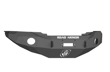 Road Armor 99010B 2005-2011 Toyota Tacoma Winch Front Bumper with Base Guard and Round Light Holes - Satin Black-BumperStock
