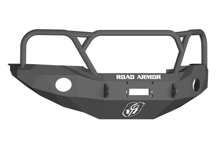 Road Armor 99011B 2005-2011 Toyota Tacoma Winch Front Bumper with Lonestar Guard and Round Light Holes - Satin Black-BumperStock