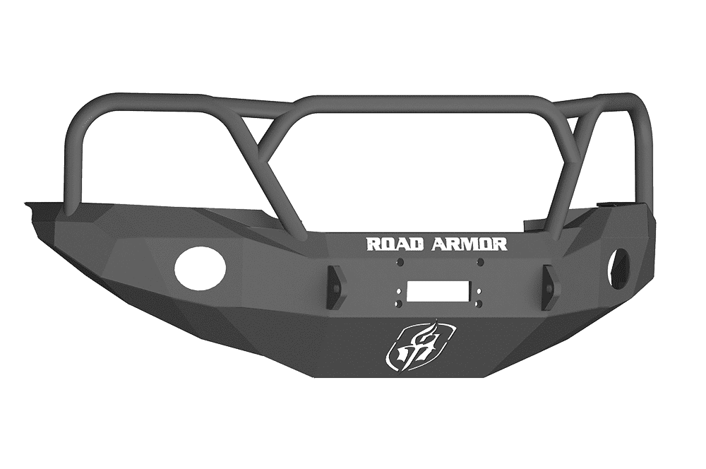 Road Armor 99011B 2005-2011 Toyota Tacoma Winch Front Bumper with Lonestar Guard and Round Light Holes - Satin Black-BumperStock