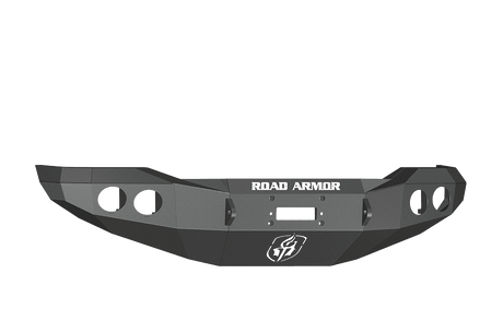 Road Armor 99030B 2007-2013 Toyota Tundra Winch Front Bumper with Base Guard and Round Light Holes - Satin Black-BumperStock