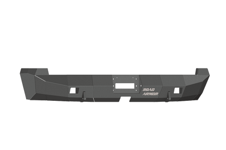 Road Armor 99040B 2007-2013 Toyota Tundra Winch Rear Bumper with Base Guard and Rectangle Light Holes - Satin Black-BumperStock