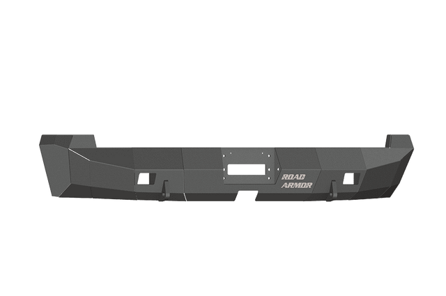 Road Armor 99040B 2007-2013 Toyota Tundra Winch Rear Bumper with Base Guard and Rectangle Light Holes - Satin Black-BumperStock