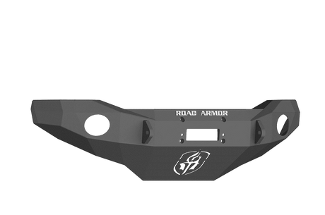 Road Armor FJ800B 2006-2014 Toyota FJ Cruiser Winch Front Bumper with Base Guard and Round Light Holes - Satin Black-BumperStock