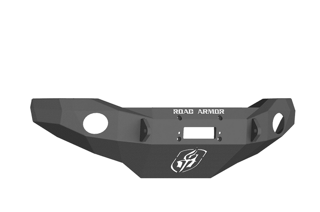 Road Armor FJ800B 2006-2014 Toyota FJ Cruiser Winch Front Bumper with Base Guard and Round Light Holes - Satin Black-BumperStock