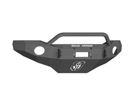 Road Armor FJ802B 2006-2014 Toyota FJ Cruiser Winch Front Bumper with Pre-Runner Guard and Round Light Holes - Satin Black-BumperStock