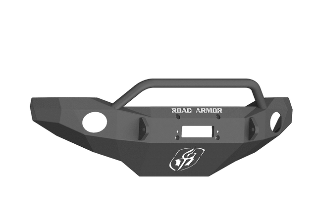 Road Armor FJ802B 2006-2014 Toyota FJ Cruiser Winch Front Bumper with Pre-Runner Guard and Round Light Holes - Satin Black-BumperStock