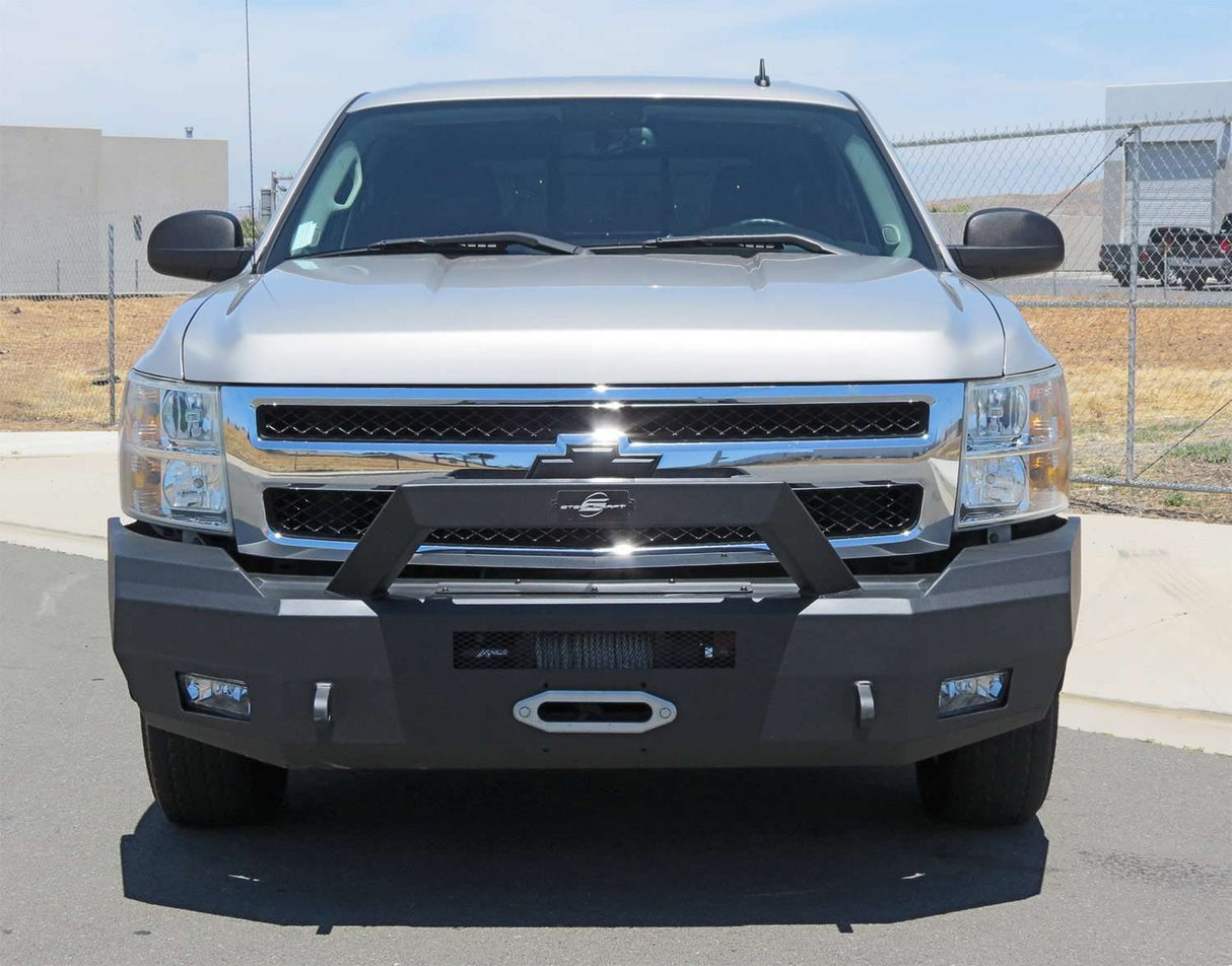 Steelcraft 70-10320 2007-2013 Chevy Silverado 1500 HD Elevation Bullnose Front Bumper Winch Ready-BumperStock