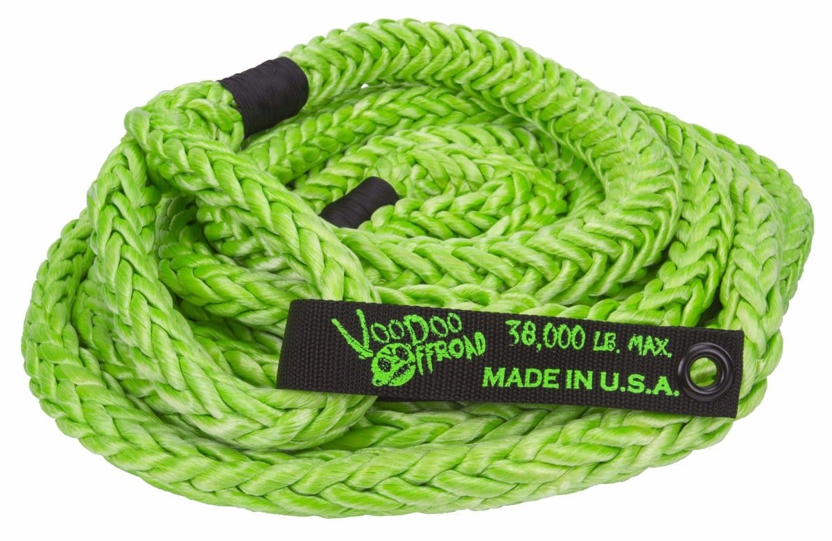 VooDoo Offroad Kinetic Recovery Rope Green 7/8 in x 30 ft with Rope Bag 1300002 - BumperStock